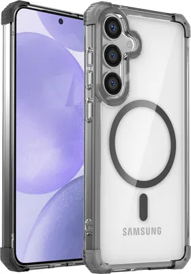 Image de Étui magnétique pour Samsung Galaxy S26+ compatible avec MagSafe, résistant aux chocs, protection militaire, étui transparent noir