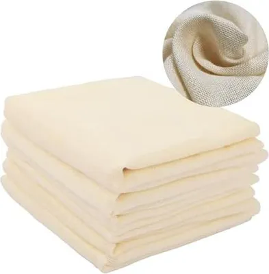 Produktbild von 8 Stück Passiertuch, 50x50cm Käsetuch Cheesecloth Leinentuch Abseihtuch Filtertuch Reine Baumwolle Waschbar Seihtuch Waschbares Mulltuch für Käse Tofu Joghurt Suppe Nussdrink Tee