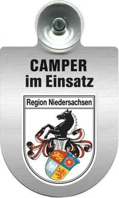Produktbild von Einsatzschild Windschutzscheibe incl. Saugnapf - Camper im Einsatz - 309764 - incl. Regionen nach Wahl Color - Region Niedersachsen