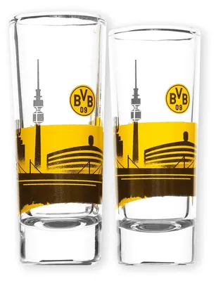 Produktbild von Borussia Dortmund BVB Schnapsglas Skyline (2 Stück)