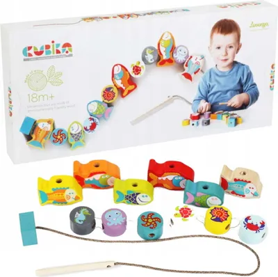Image de Cubika perles à enfiler en bois poisson
