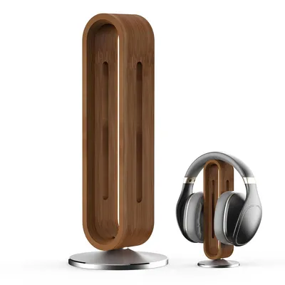 Produktbild von Kopfhörerhalter,Over Ear Headset Ständer,Für AirPods Max,Bambus Material,Aluminium,Rutschfeste Silikonauflage,Verhindern Sie Das Schieben,24*10*10cm
