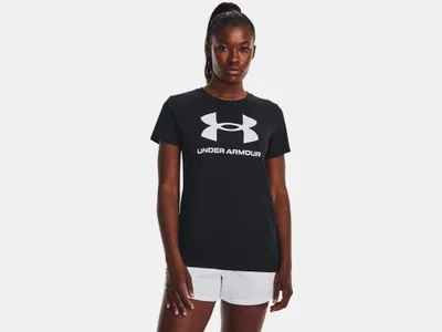 Produktbild von T-Shirt Under Armour Logo Damen Senior XL schwarz/weiss