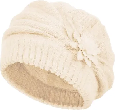 Produktbild von Wintermützen für Damen, Beanies für Herren, modische Strickmützen mit Blumenmuster, warme Wintermützen, Baskenmützen