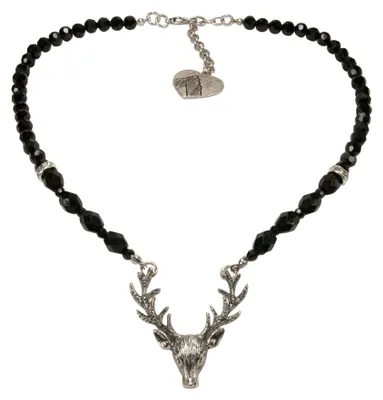 Produktbild von Alpenflüstern Perlen-Trachtenkette Hirsch - Damen-Trachtenschmuck mit Hirsch-Gew