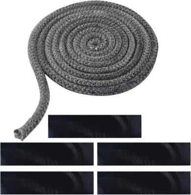 Produktbild von Kaminabdichtung, Feuerfestes Fiberglas Seil, 10 mm x 2,5 m, Für Kamine, Ofentüren, Schornsteine