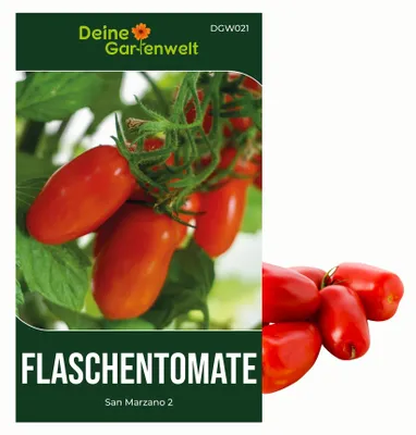 Produktbild von Flaschentomaten San Marzano 2 Samen - Solanum lycopersicum - Tomatensamen - Gemüsesamen - Saatgut für 20 Pflanzen