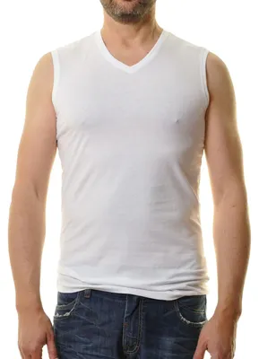 Ragman H-T-Shirt Bodywear V-Neck in weiß