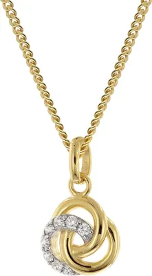 GLIZZ GL8674 Zirkonia-Anhänger Gold 333/8K an vergoldeter Silberkette 1