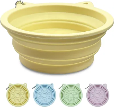 Produktbild von Hundenapf 650 ml, faltbar, gelbe Farbe, für Camping