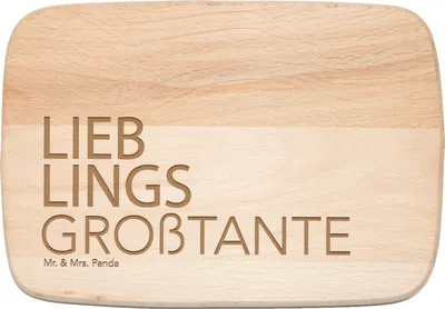 Produktbild von Mr. & Mrs. Panda Schneidebrett Großtante - Transparent - Geschenk, Geschenkidee, Kleinigkeit, Grosstante, Holzbrett, Lieblingstante, Frühstücksbrettchen, Frühstücksbrett