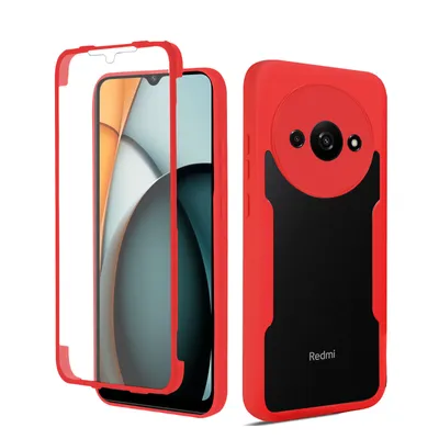 Produktbild von 360° Grad Hülle Xiaomi Redmi A3 Rundum vollschutz Integriertem Displayschutz Rot