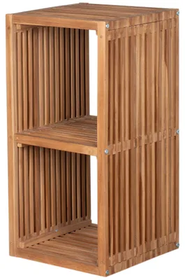 Produktbild von Teakholz Outdoor-Regal mit 2 Fächern