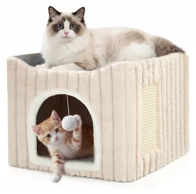 Immagine prodotto di Cuccia pieghevole per gatti con area per grattare