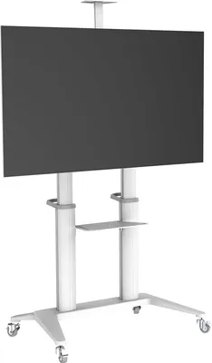 Produktbild von conecto LM-FS03NW Professional TV-Ständer Standfuß für Flachbildschirm LCD LED Plasma höhenverstellbar 70-120 Zoll (178-305 cm, bis 140 kg Tragkraft) max. VESA 1000x600mm, Aluminium, weiß