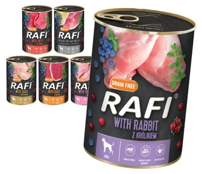 Zdjęcie produktu dla Rafi 6x400g Bezzbożowa Mokra Karma Dla Psa Mix 6 Smaków
