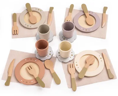 Image de Jeu de cuisine en bois, ensemble de 29 pièces pour enfants