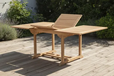 Produktbild von Gartentisch aus Teakholz | Rechteckig | Ausziehbar 120 <> 180 x 100 x 75