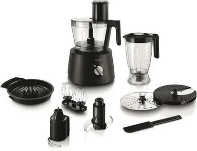 Immagine prodotto di Robot da cucina PHILIPS Serie 7000, 1300 W, 12 velocità, ciotola da 3,4 l, frullatore da 2,2 l, nero