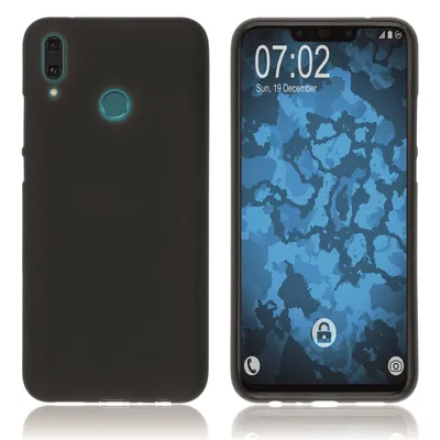 Produktbild von PhoneNatic Case kompatibel mit Huawei Y9 (2019) - schwarz Silikon Hülle matt Cover