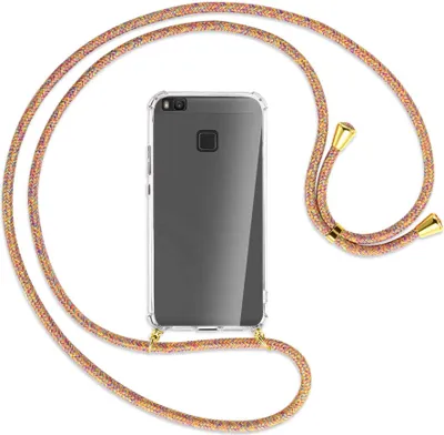 Produktbild von Handykette Backcover-Schutzhülle mit Band (Metall goldfarben) für Huawei P9 lite / G9 Lite - Rainbow