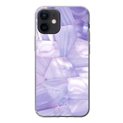 Produktbild von MuchoWow® Handyhülle Schutzhülle Hülle für iPhone 12 Naturstein - Muster - Perlmutt Silikon Softcase Handy Hülle - Schutzhülle