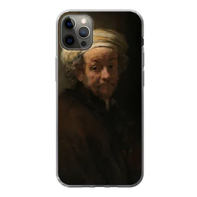 Produktbild von MuchoWow® Handyhülle Schutzhülle Hülle für iPhone 13 Pro Max Selbstbildnis als Apostel Paulus - Gemälde von Rembrandt van Rijn Silikon Softcase Handy Hülle - Mobiltelefon