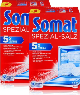 Produktbild von Somat Spülmaschinen Spezial-Salz 1,2kg - Anti-Wasserflecken (2er Pack)