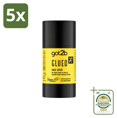 Imagen del producto de 5 unidades de cera en barra got2b Glued, 50 g cada una, pack ahorro