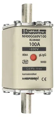 Produktbild von Mersen 1C763.000000 NH00 100A gG 690V NH-Sicherung sfü spannungsführend