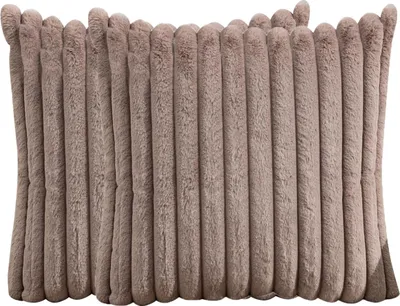Produktbild von OKWISH Kissenbezüge 2er Set, Kissenhülle Samt, Schlichter Kissenbezug, Gestreifter Kissenbezug mit Reißverschluss, Kissenbezug modern skandinavisch, Kamel 45*45cm