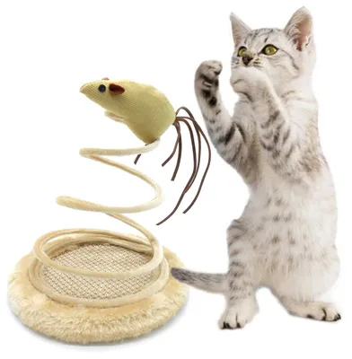 Produktbild von Nobleza Interaktives Kratzspielzeug für Katzen mit Federmaus