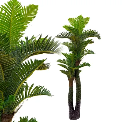 Produktbild von Künstliche Palme groß Kunstpalme Kunstpflanze Palme künstlich wie echt Plastikpflanze Balkon Kokospalme ohne Topf 150 cm hoch