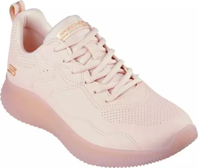 A single pink Skechers Bobs Geo sneaker is shown from a side angle against a white background.