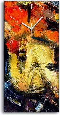 Produktbild von Leinwand Wanduhr Wandkunst Uhr Kunstdruck 30x60 Foto Bild Abstrakt psychedelisch - weiße Hände