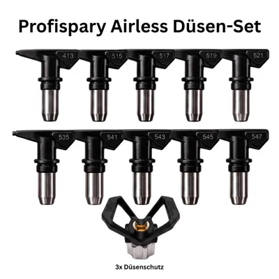 Produktbild von Profispray Airless Düsen-Set 10-teilig mit 3x Düsenschutz für Farbspritzgeräte, KI-generiertes Bild