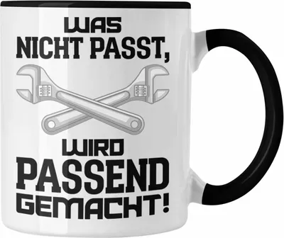 Produktbild von Trendation - Handwerker Tasse mit Spruch Geschenke für Handwerk Kaffeebecher KFZ Mechaniker Mechatroniker (Schwarz)