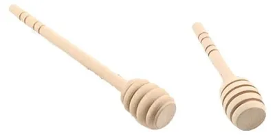 Produktbild von Solidchoice - Honigdipstiele aus Holz - 2 Stück - Leicht - Langlebig - Geeignet für Honig/Sirup - Größe: 10,1/15 cm - Honiglöffel