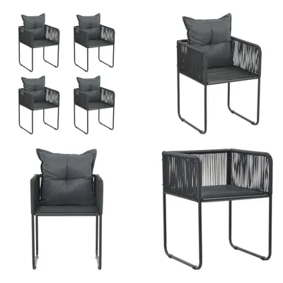 Immagine prodotto di vidaXL Sedie da giardino 4 pezzi con cuscino in Poly Rattan nero - Sedia da pranzo - Sedie da pranzo - Sedia da giardino - Sedie da pranzo da giardino
