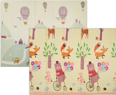 Produktbild von Relaxdays Spielmatte, faltbar, schadstofffrei, doppelseitig, 200 x 150 cm, XPE-Schaumstoff, Krabbelmatte Baby, bunt