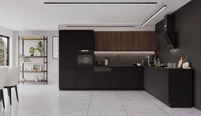 Produktbild von Winkelküche SIENA + MONZA 350x290 cm Küchenzeile Eckküche Küche Nußbaum Schwarz
