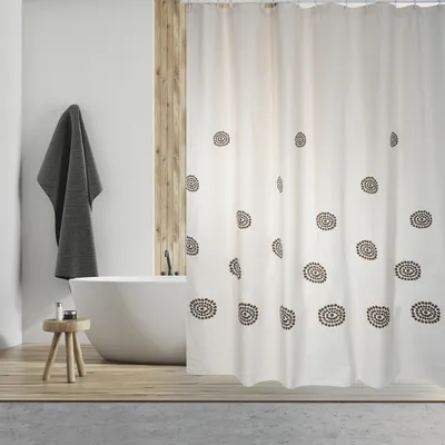Obrázok produktu pre MSV Protiplesňový sprchový záves "Tribal" Antibakteriálny, umývateľný, vodeodolný polyester/bavlna 180x200cm