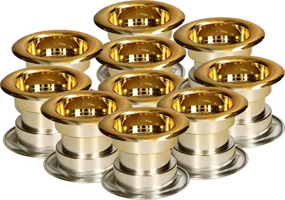 Produktbild von KOTARBAU® 10er Set Luftgitter Rund Gold aus Kunststoff für Badezimmertüren