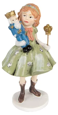 Produktbild von Clayre & Eef Dekorationsfigur Kind 12 cm Grün Polyresin