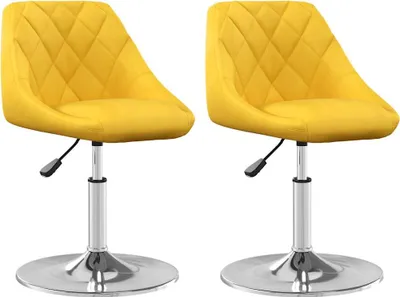 Produktbild von vidaXL Esszimmerstühle 2 Stk. Drehbar Senfgelb Samt
