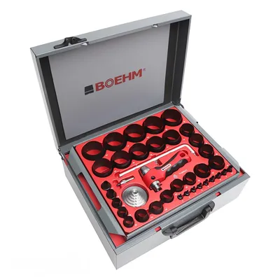 Produktbild von BOEHM JLB2100PACC Locheisensatz Ø 2-100mm inkl. Dichtungsringschneider, Schlagunterlage