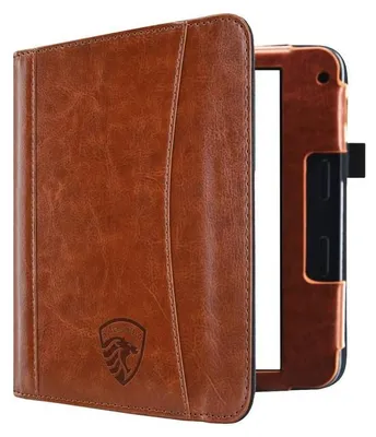 Image de Dutch Shield - Luxe strap Case Housse pour Kobo Libra 2 Ebook - Housse à rabat Ereader Housse de protection marron