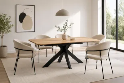 Produktbild von Esstisch ORLO 200 cm – Stilvoller Design-Esstisch für Esszimmer und Küche, Tisch in Eiche Retro, nicht ausziehbar
