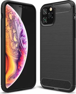 Zdjęcie produktu dla Techsuit Karbonowe silikonowe etui ochronne do iPhone’a 11 Pro – czarne
