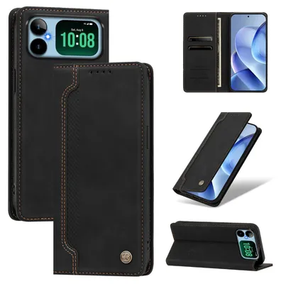 Produktbild von Handyhülle für Honor Play20A, Leder Wallet Klapphülle mit Standfunktion, Stoßfeste Schutzhülle Schwarz